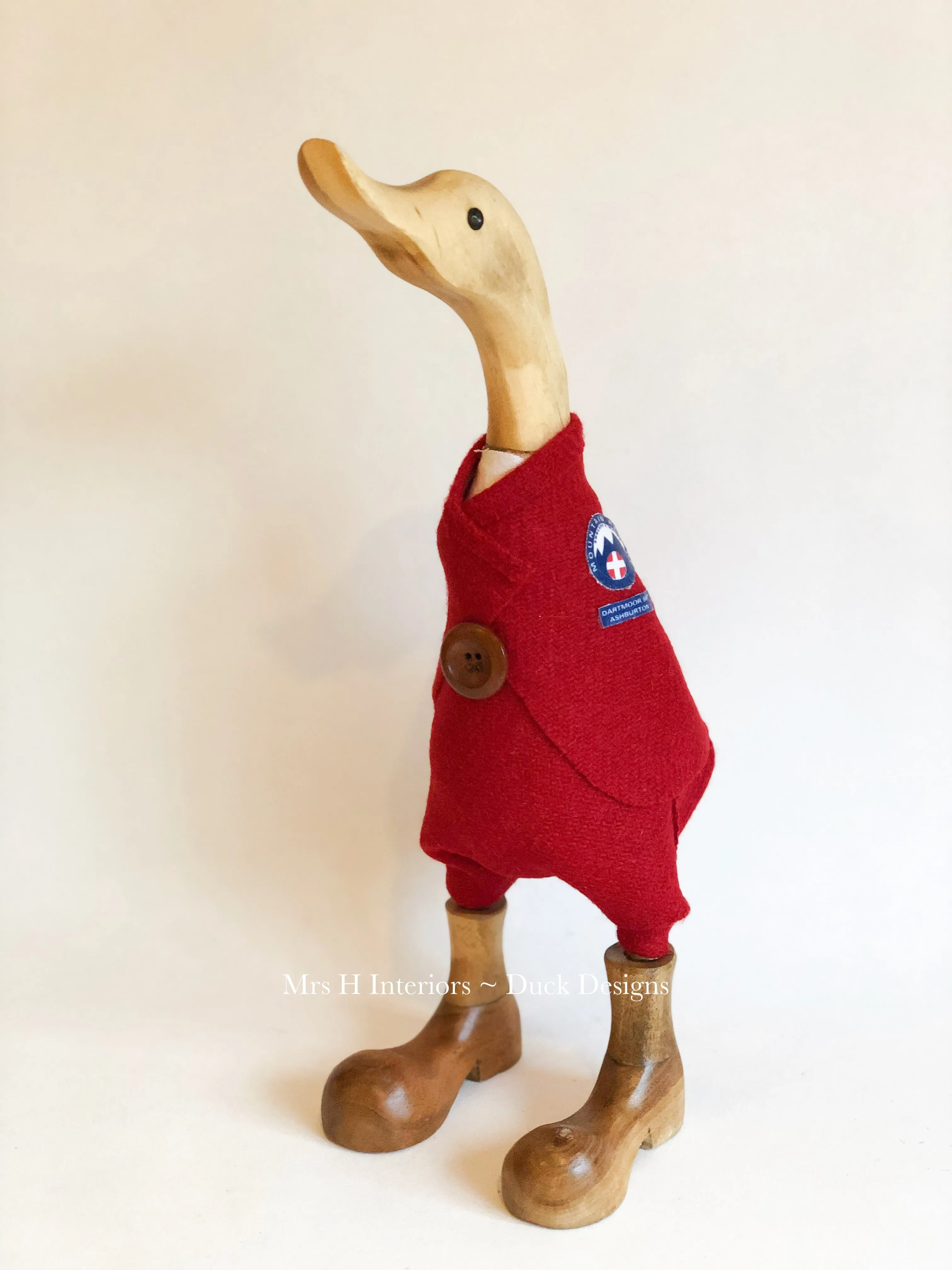 Totally bespoke Duck - Decorated Wooden Duck in Boots by Mrs H the Duck Lady