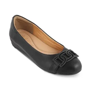 tresmode 239-GEOM Black Women Flat Ballerina EU/37 UK/4