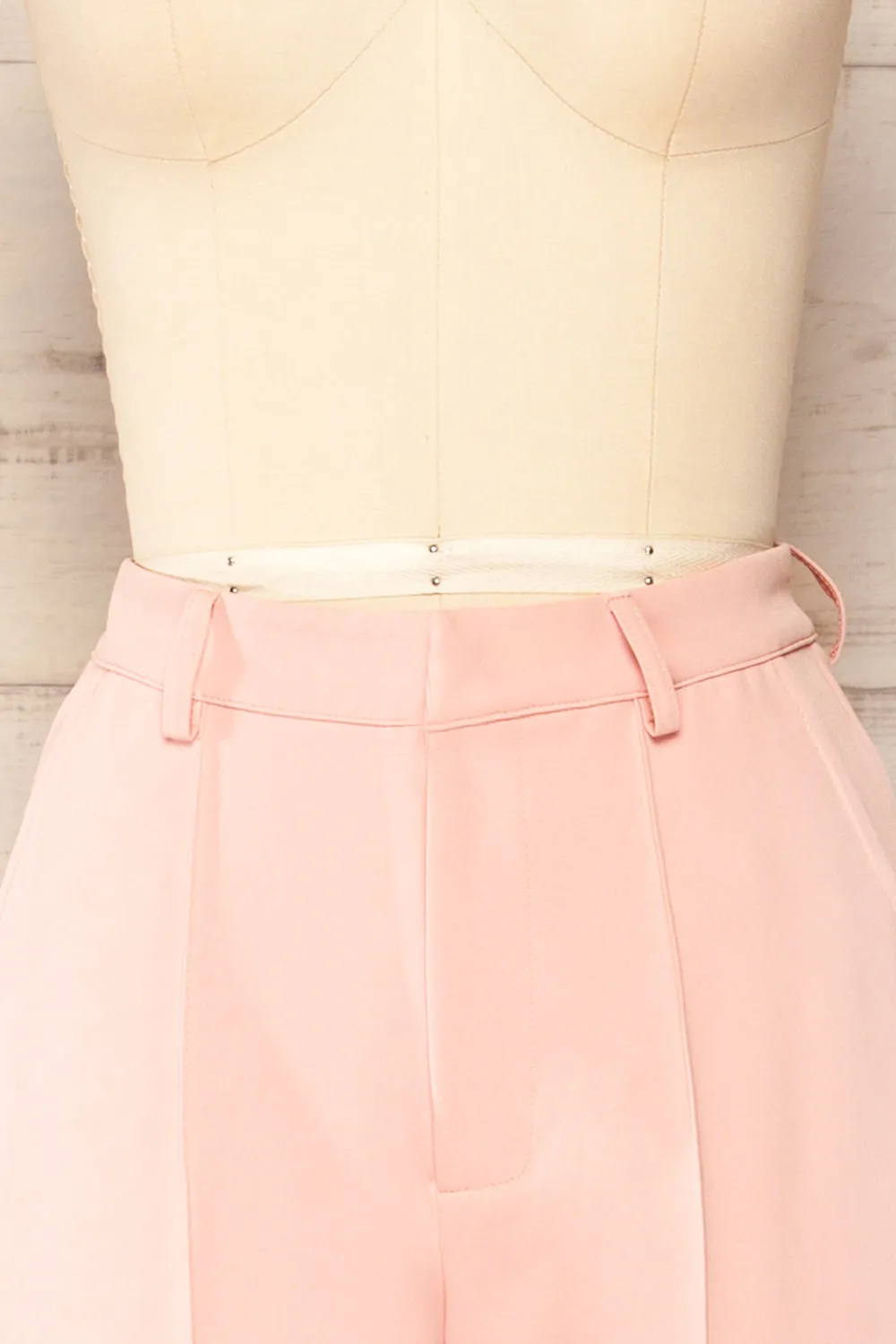 Turbine Pink | Solid Stitch Wide Leg Trousers