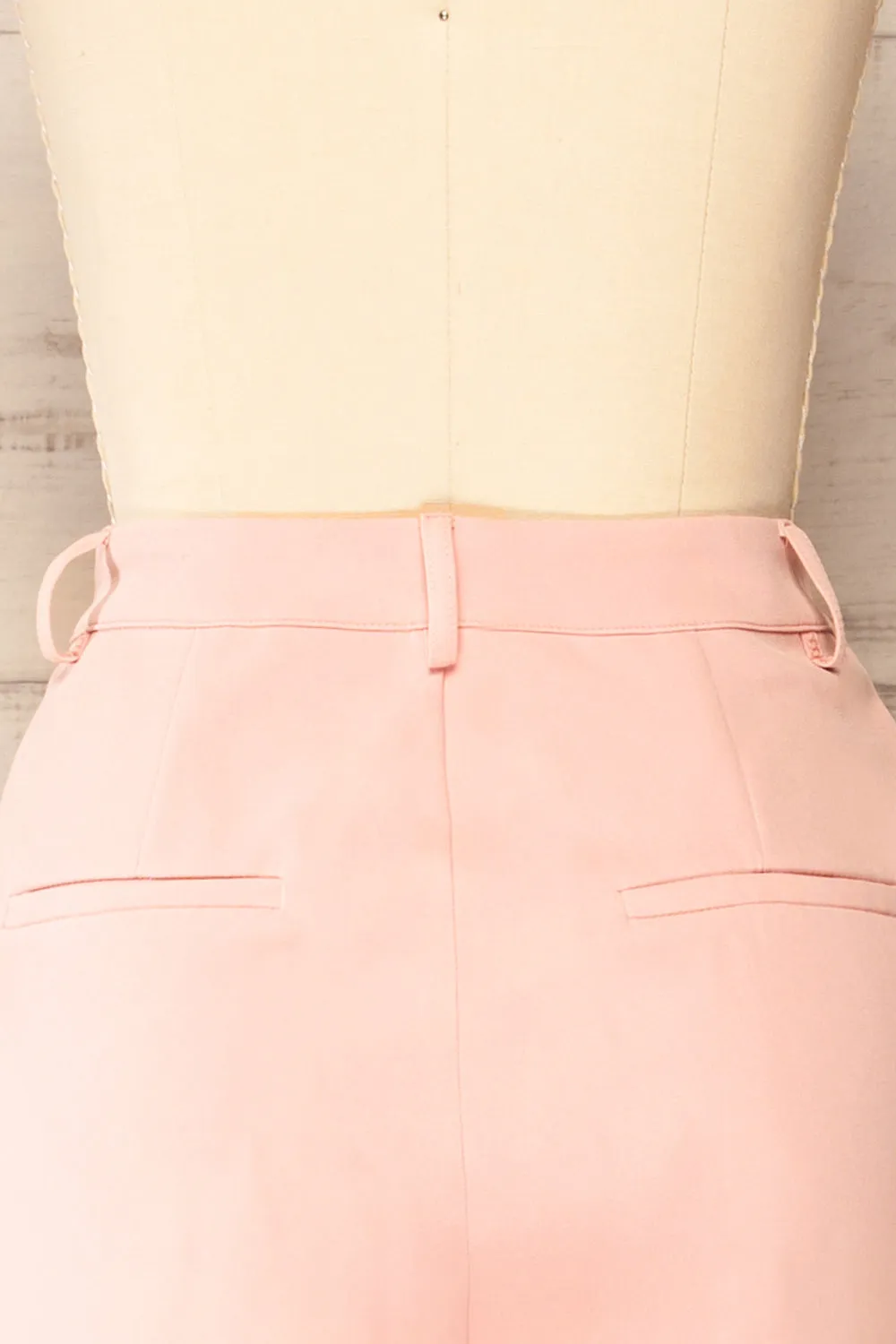 Turbine Pink | Solid Stitch Wide Leg Trousers