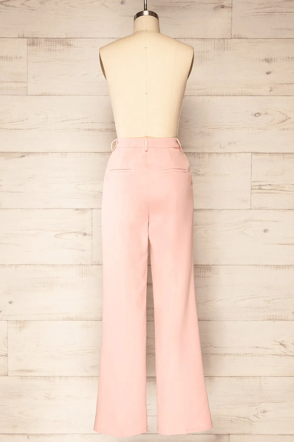 Turbine Pink | Solid Stitch Wide Leg Trousers