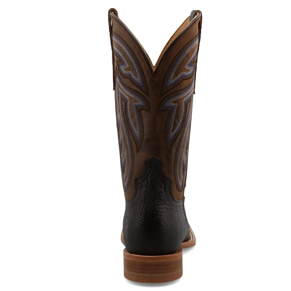 'Twisted X' Men's 12" Rancher Western Square Toe - Black / Coffee