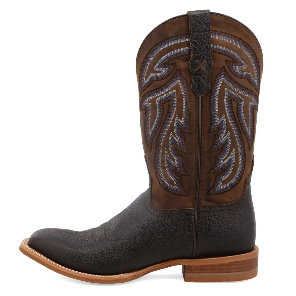 'Twisted X' Men's 12" Rancher Western Square Toe - Black / Coffee