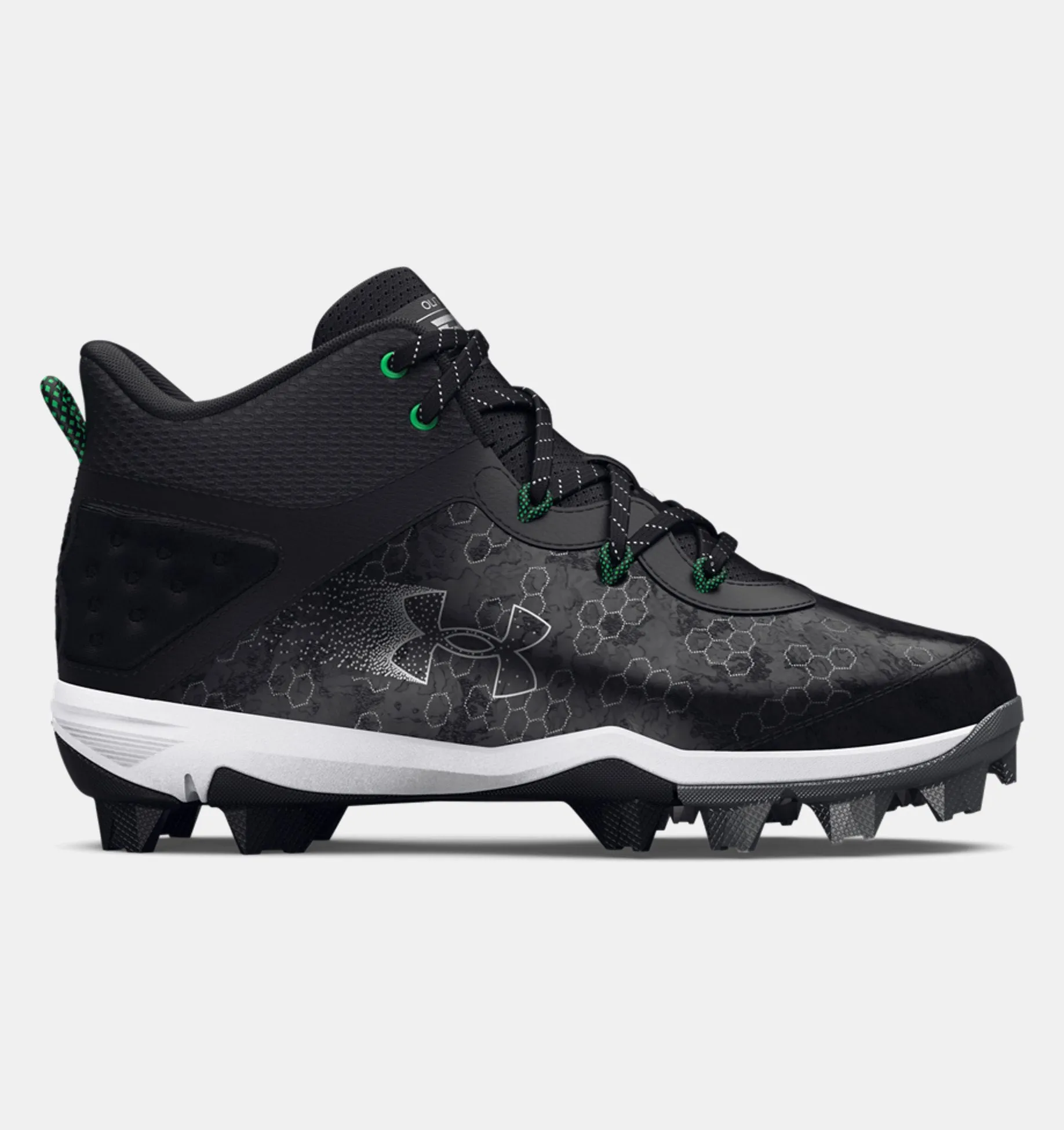 Under Armour Harper 8 Mid RM Jr. Baseball Cleats - Black