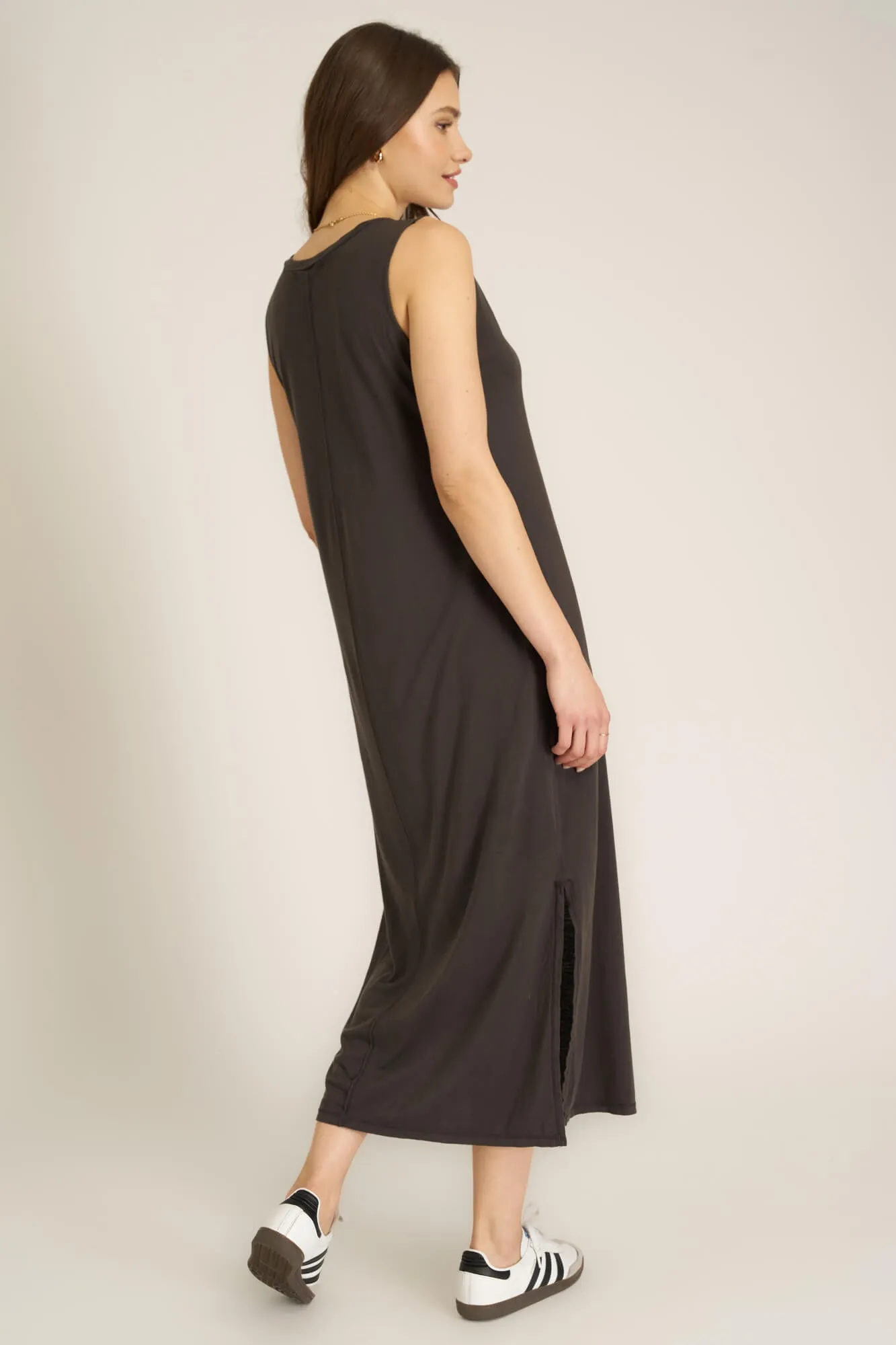 Ventura Notch Neck Dress - Vintage Black