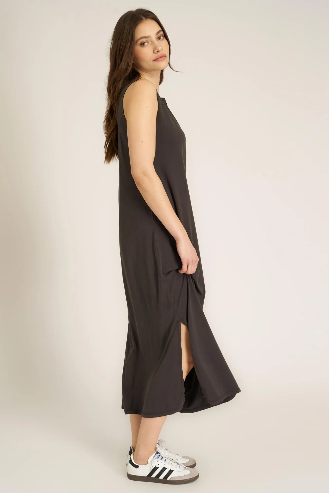 Ventura Notch Neck Dress - Vintage Black