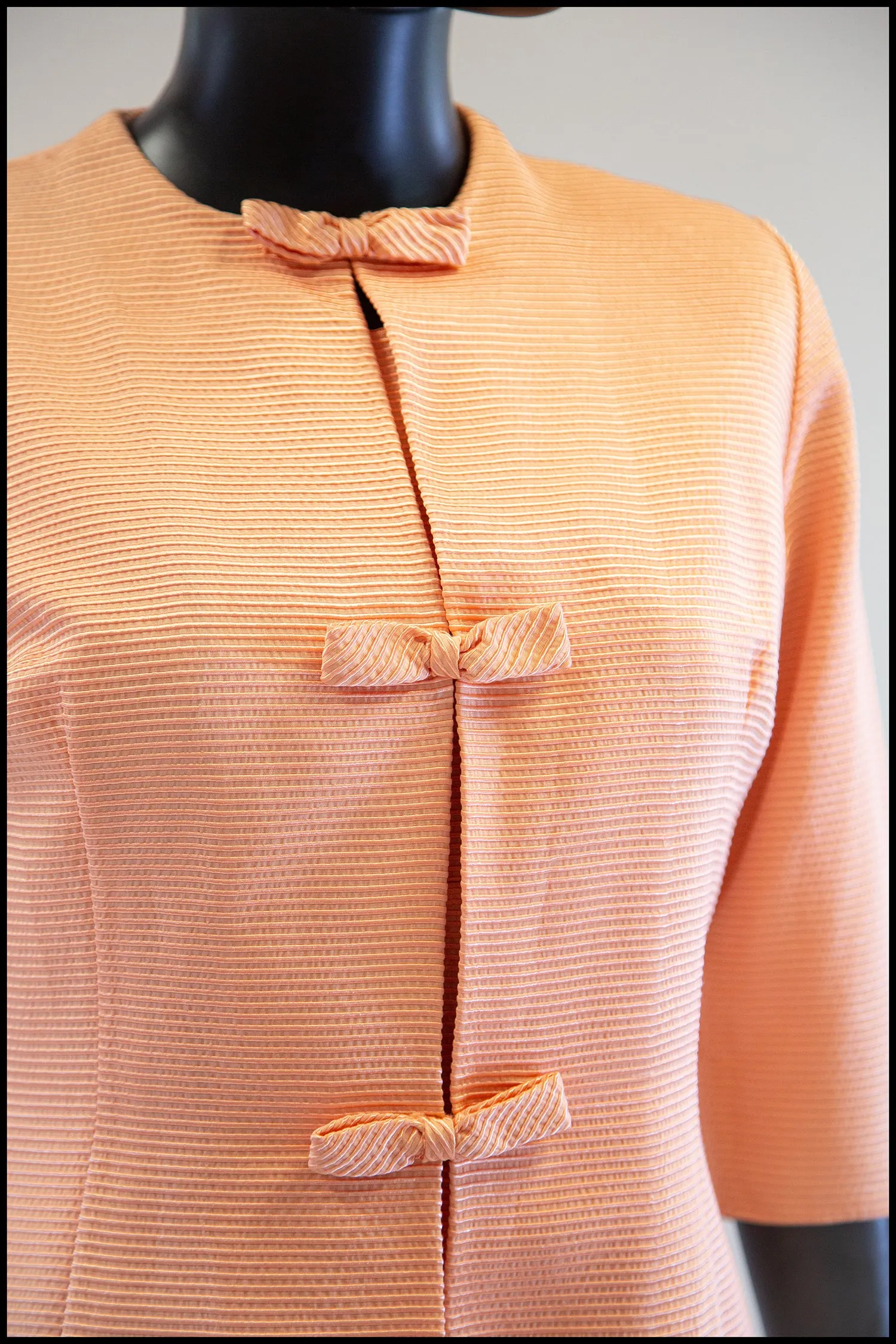 Vintage 1960s Peach Mini Dress and Coat Suit