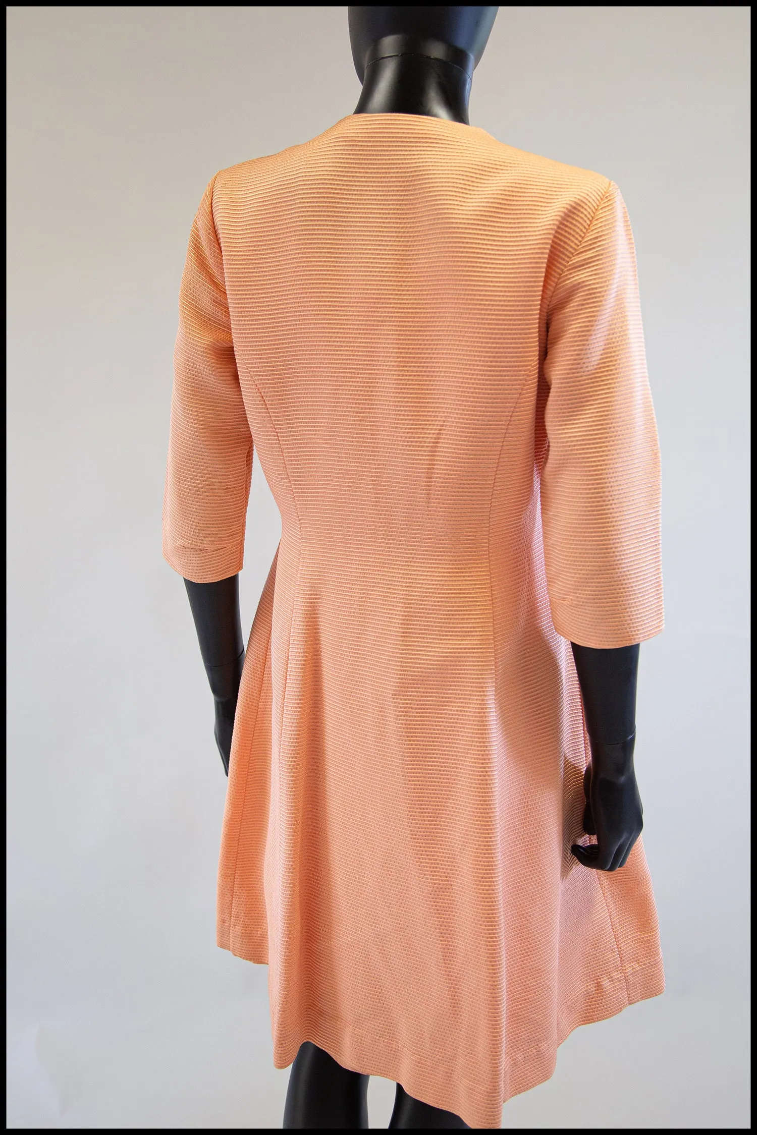 Vintage 1960s Peach Mini Dress and Coat Suit