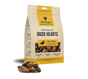 Vital Essentials Freeze-Dried Raw Duck Hearts Dog Treats 10 oz