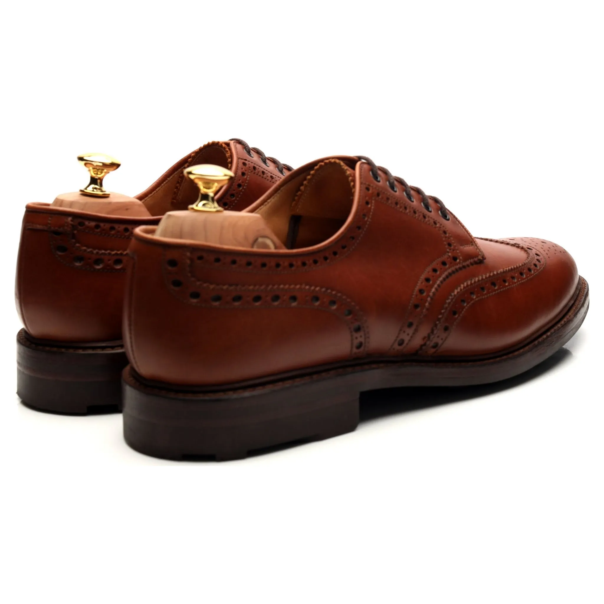 'Warwick' Tan Brown Leather Derby Brogues UK 11 F