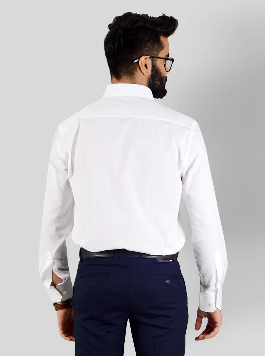 White Solid Regular Fit Formal Shirt | JadeBlue