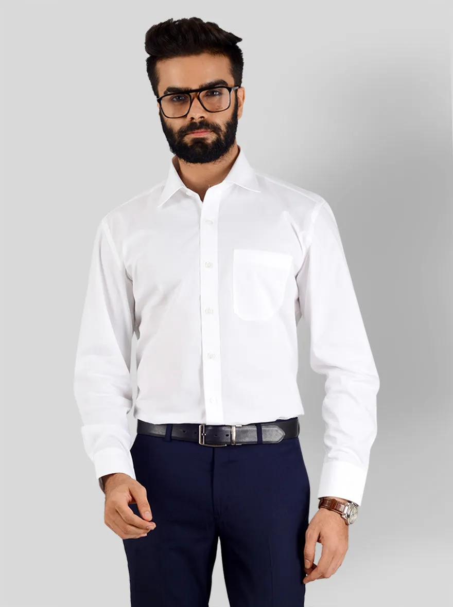 White Solid Regular Fit Formal Shirt | JadeBlue