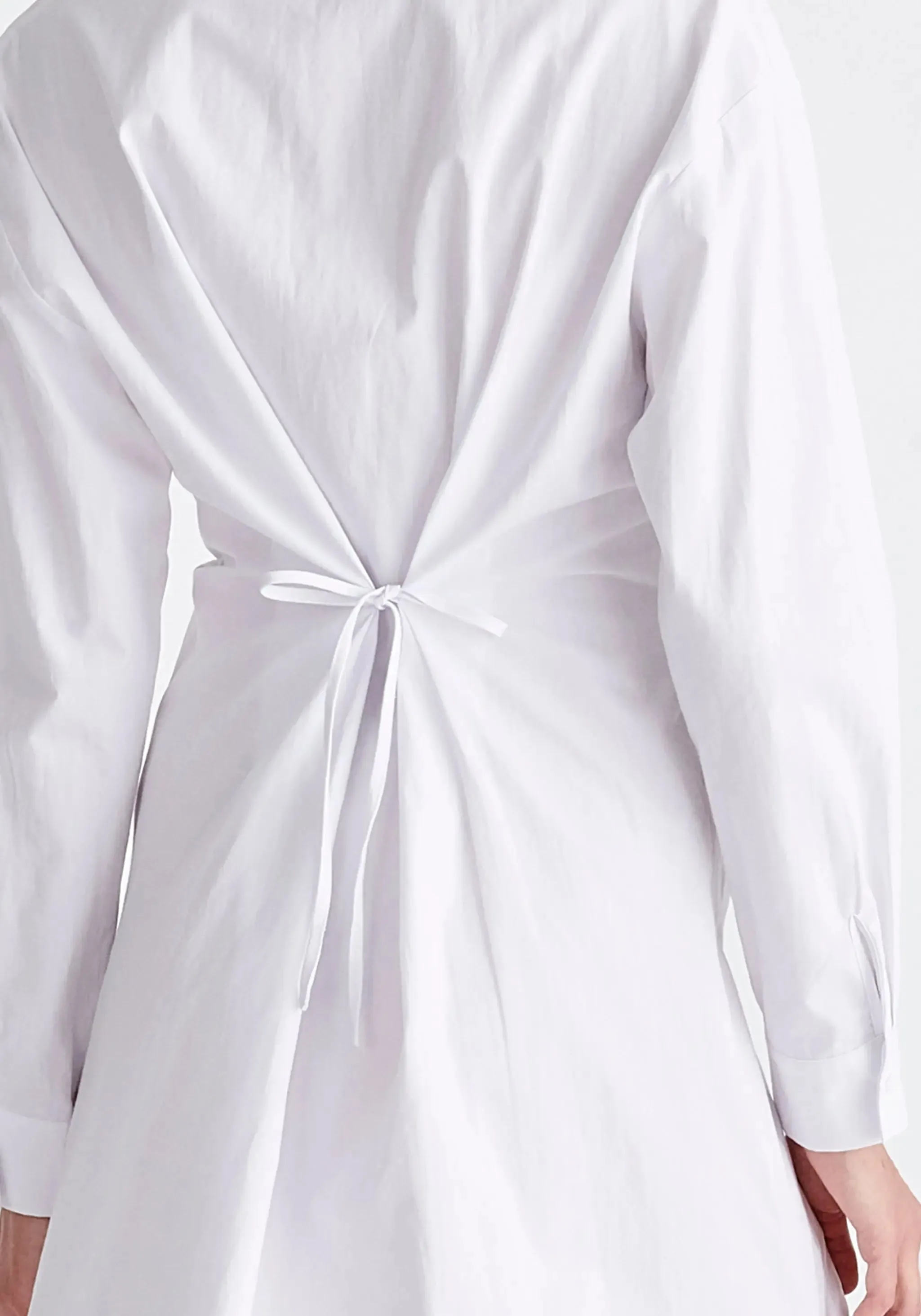 White Twist Detail Shirt Dress