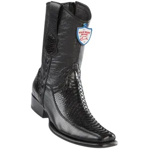 Wild West Boots #279BF5705 Men's | Color Black | Men’s Wild West Python With Deer Boots Dubai Toe Handcrafted