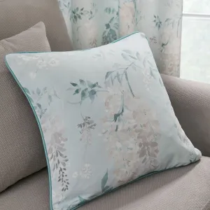 Wisteria Cushion by Dreams & Drapes Curtains in Duck Egg 43 x 43cm