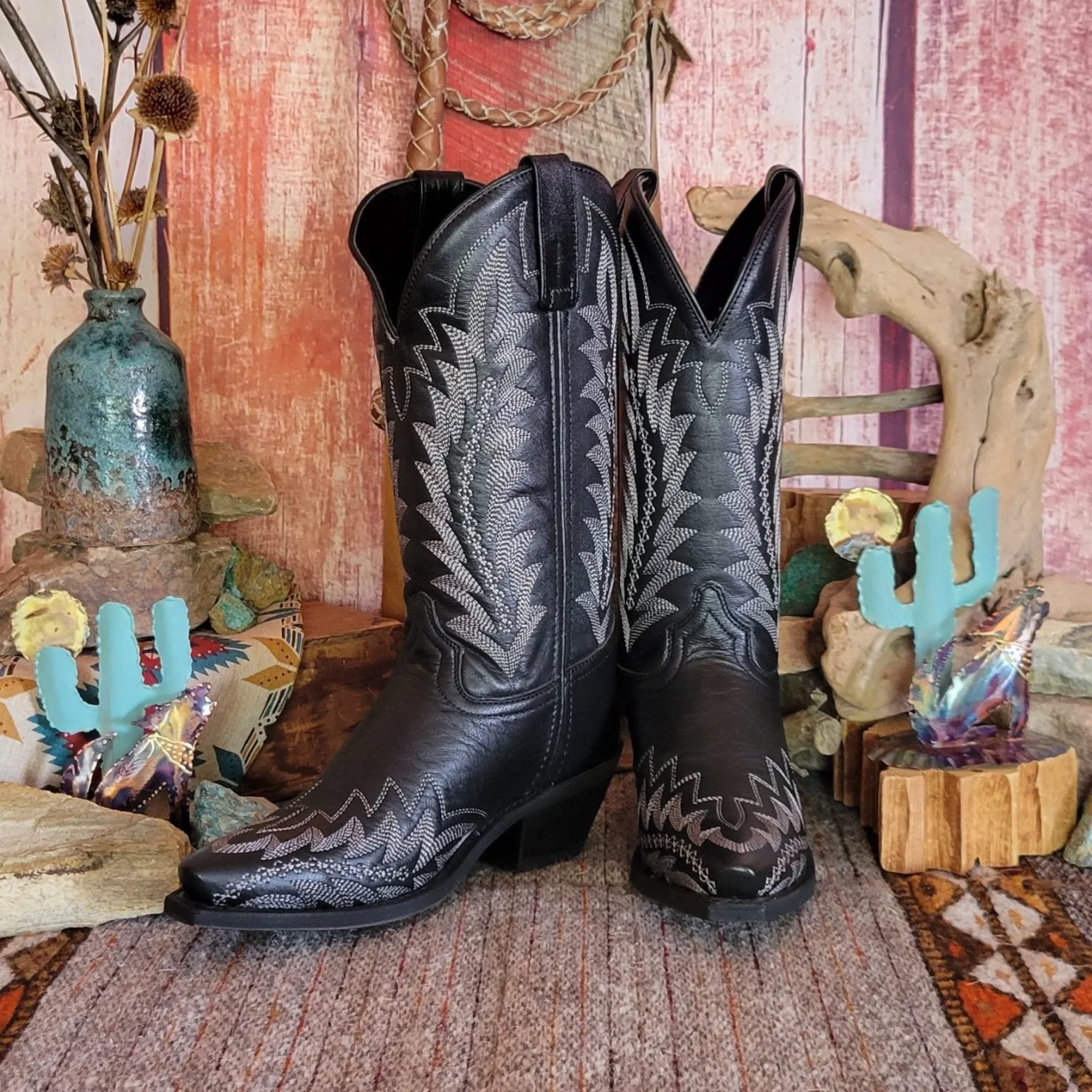 Womens' Black Leather Boot "EmmyLee" by Laredo   52185