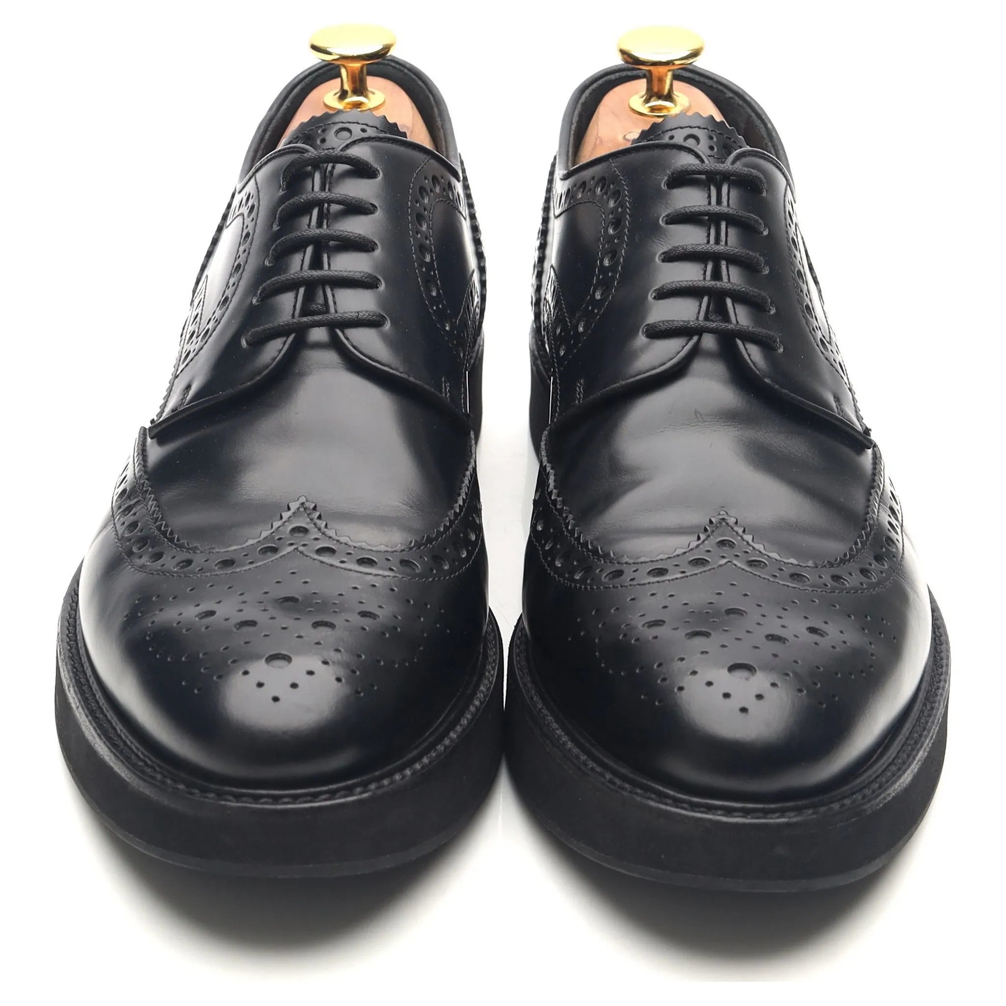 Women's 'Melody' Black Leather Derby Brogues UK 6.5 EU 39.5