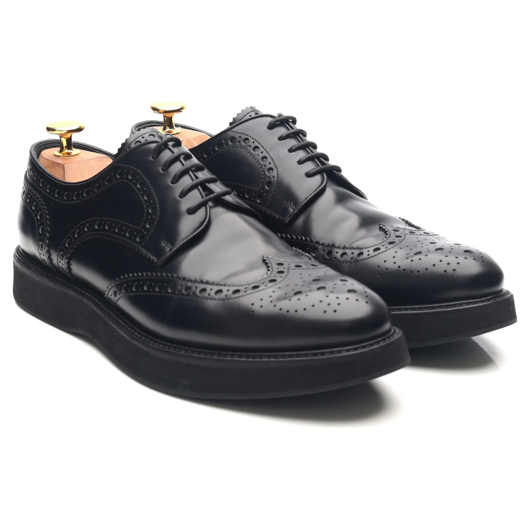 Women's 'Melody' Black Leather Derby Brogues UK 6.5 EU 39.5