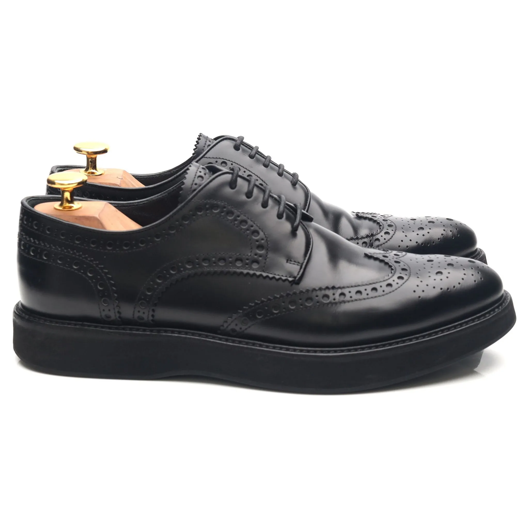 Women's 'Melody' Black Leather Derby Brogues UK 6.5 EU 39.5