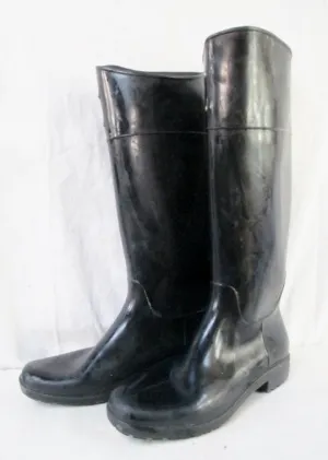 Womens RALPH LAUREN Wellies Rain Duck Boots Gumboots Shoes BLACK 8