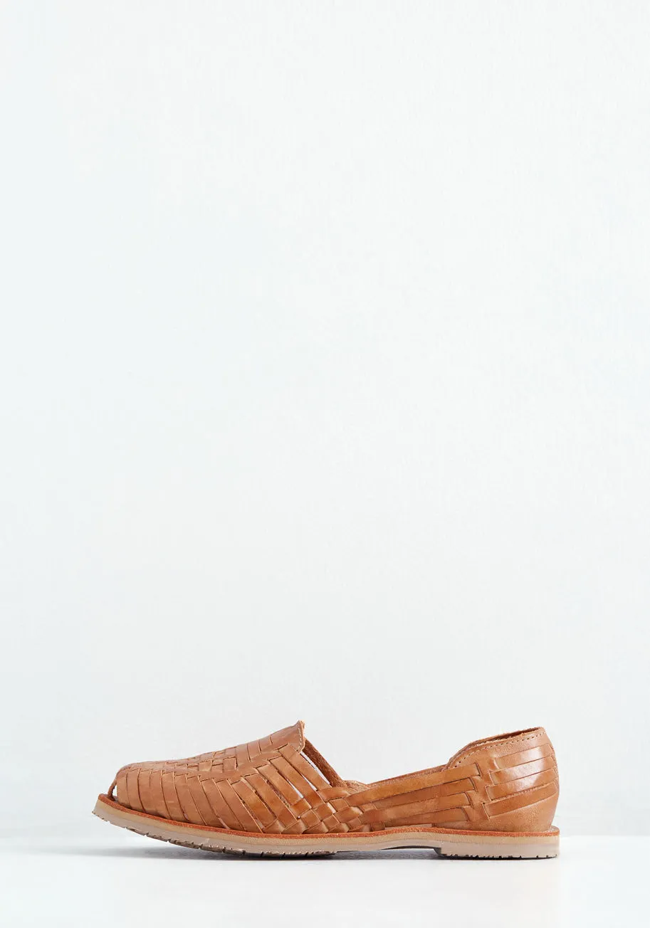 Woven Wanderer Leather Flat