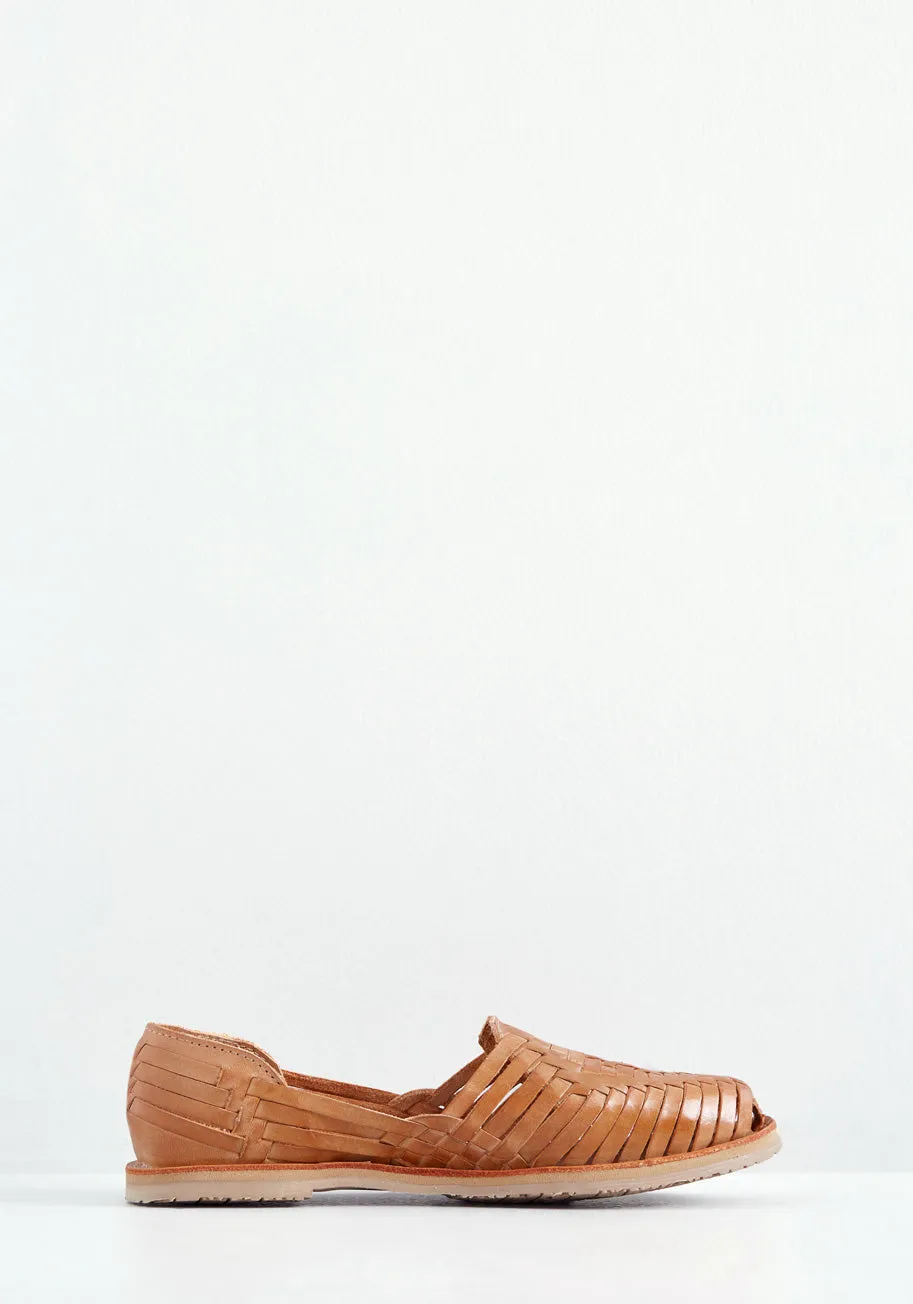 Woven Wanderer Leather Flat