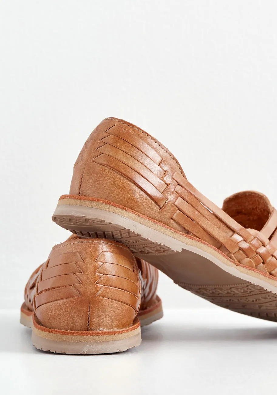 Woven Wanderer Leather Flat